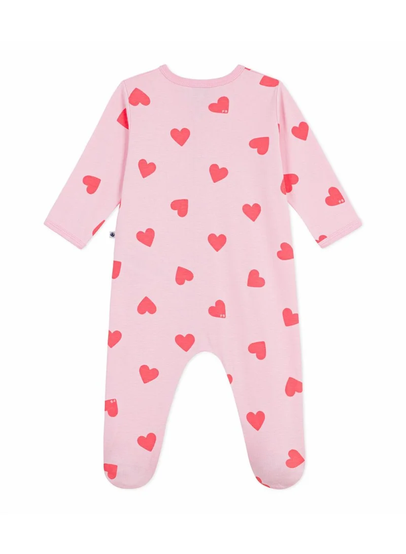Petit Bateau Babies' heart-print cotton pyjama suit